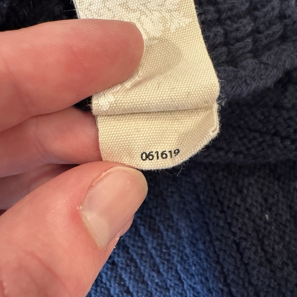 Soft Surroundings Sweater Navy Blue Knit Mock Neck Asymmetrical Patchwork M Edgy - Picture 7 of 15